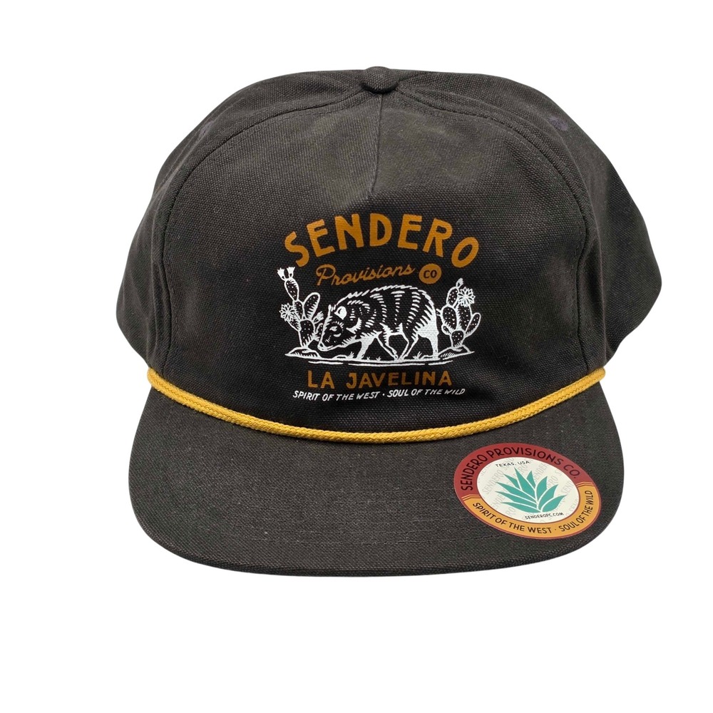 Sendero Provisions Co La Javelina Rope Western Snapback Hat Cap Brown Yellow NWT